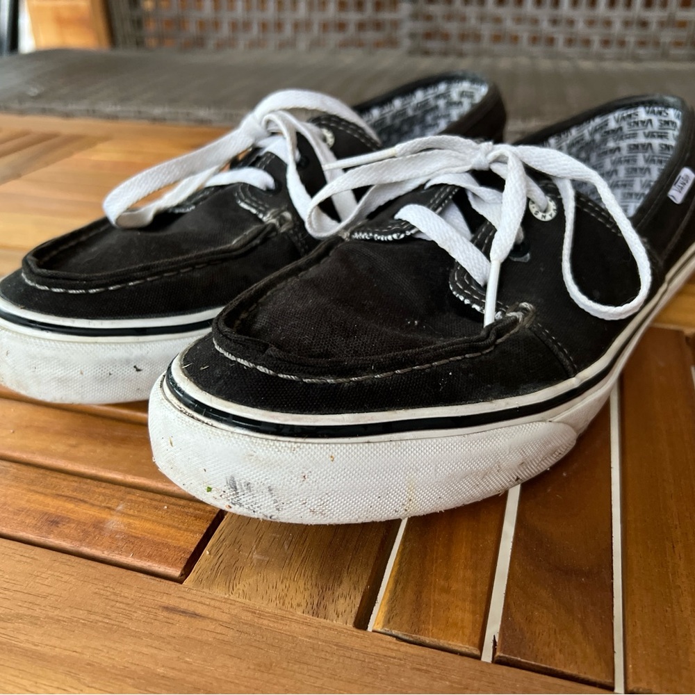 Vans Men’s Hull Low Canvas Black Slip Ons Size 10